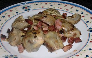 Alcachofas Salteadas Con Jamon
