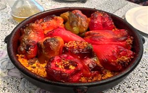 Pimientos Rellenos De Arroz Con Pimetón De La Vera Dulce
