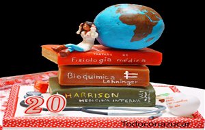 Tarta Libros De Medicina De Mazapán
