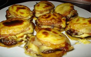 Milhojas Gratinados De Patata Con Jamón Y Setas
