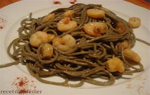 Spaghettis Al Ajillo Con Gambas
