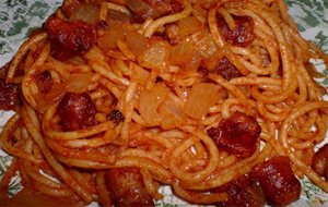 41º Receta; Espaguetis Con Salchichas
