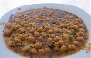 211º Receta: Potaje De  Garbanzos Con Arroz A La Hierbabuena
