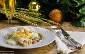 Menú De Navidad 2014. Canelones De Boletus Con Cebolla Caramelizada Y Jamón Ibérico
