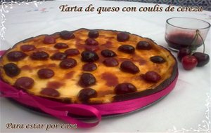 Tarta De Queso Con Coulis De Cerezas
