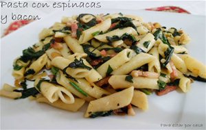 Pasta Con Espinacas Y Bacon
