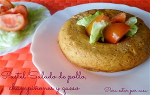 Pastel Salado De Pollo, Champiñones Y Queso
