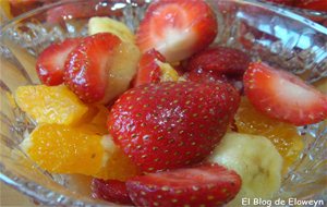 Fresas Con Naranja Y Plátano Al Moscatel
