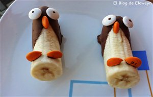 Pingüinos De Plátano Y Chocolate
