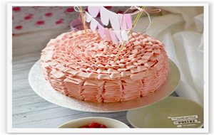 Ruffle Cake De Fresa Y Frambuesa / Strawberry And Raspberry Ruffle Cake
