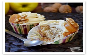 Cupcakes De Queso Idiazabal, Nueces Y Membrillo / Idiazabal Cheese, Walnuts And Quince Cupcakes
