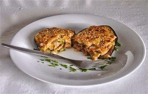 Berenjenas Gratinadas Rellenas De Setas
