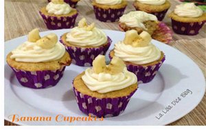 Banana Cupcakes Con Betún De Queso Crema
