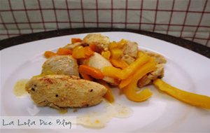 Pollo Con Pimiento Morrón Y Un Toque De Curry
