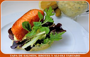 Tapa De Salmón, Brotes Y Ali-oli Tártaro