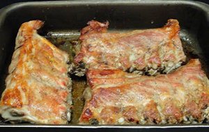 Costillas De Cerdo  Asadas Al Horno
