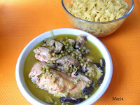 Pollo Con Guisantes Y Setas
