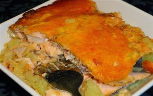 Salmón  Al Horno Con Mayonesa De Piquillos
