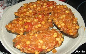 Berenjenas Rellenas De Arroz Y Garbanzos
