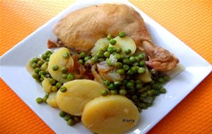 Pollo Con Guisantes Y Patatas
