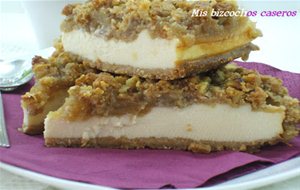 Tarta De Queso Y Manzana Con Streusel De Nueces
