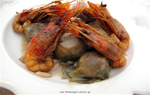 Alcachofas Con Gambas
