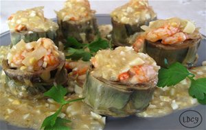 Alcachofas Rellenas De Gambas
