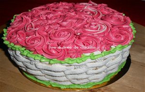 Torta Cesta Con Rosas
