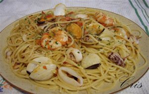 Espaguetis Con Frutos Del Mar
