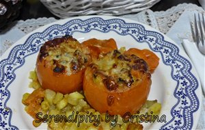 Tomate Asados Rellenos De Verduras Y Queso.
