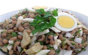 Ensalada Templada De Fradiños Con Bacalao
