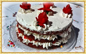 Tarta De Chocolate Con Fresas Y Nata "sin Azúcar"
