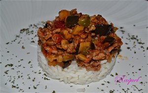 Arroz Blanco Con Carne Y Verduras