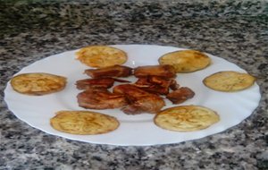 Costillas Al Ajillo, Con Berenjenas Rebozadas