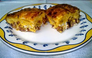 Tortilla De Beicon, Cebolla Y Queso Al Horno.