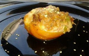 Tomate Relleno De Carne Con Pimientos
