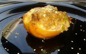 Tomate Relleno De Carne Con Pimientos
