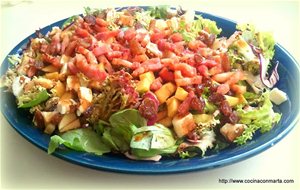 Ensalada Con Manzana, Bacon Y Queso De Cabra
