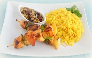 Brochetas De Pollo A La Moruna Con Cous Cous
