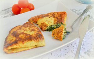 Crepes Rellenos De Espinacas Con Jamón
