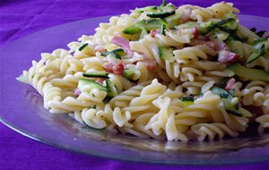 Pasta Con Calabacín Y Panceta