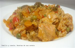 Arroz Integral Con Verduras Y Pechuga De Pavo
