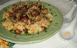 Arroz Al Horno Con Zorzales 
