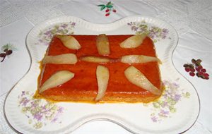 Flan De Leche Condesada Con Peras   
