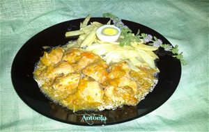 Pollo En Salsa De Melocotón