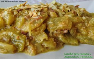 Cardo Con Almendras Tostadas Y Jamón
