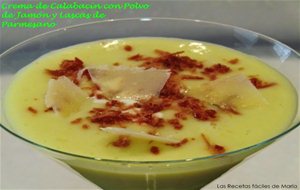 Crema De Calabacín Con Polvo De Jamón Y Lascas De Parmesano
