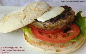 Hamburguesa De Buey Con Crema De Queso
