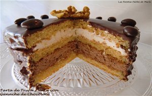 Tarta De Trufa Y Nata Con Ganache De Chocolate Para San Valentín
