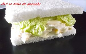 Sandwich De Ensaladilla De Patata Y Mahonesa  #clubsandwich
